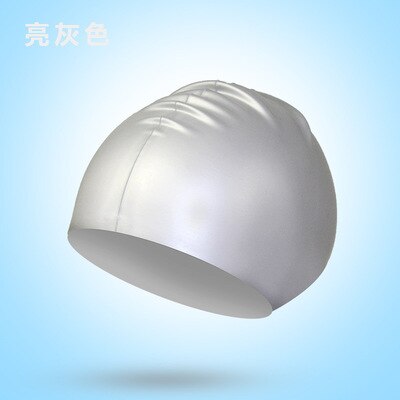 Adult Silicone Swimming Cap Solid Rubber Silicone Men Women Waterproof Petal Swim Pool Caps Protect Teens Diving Hat: silver