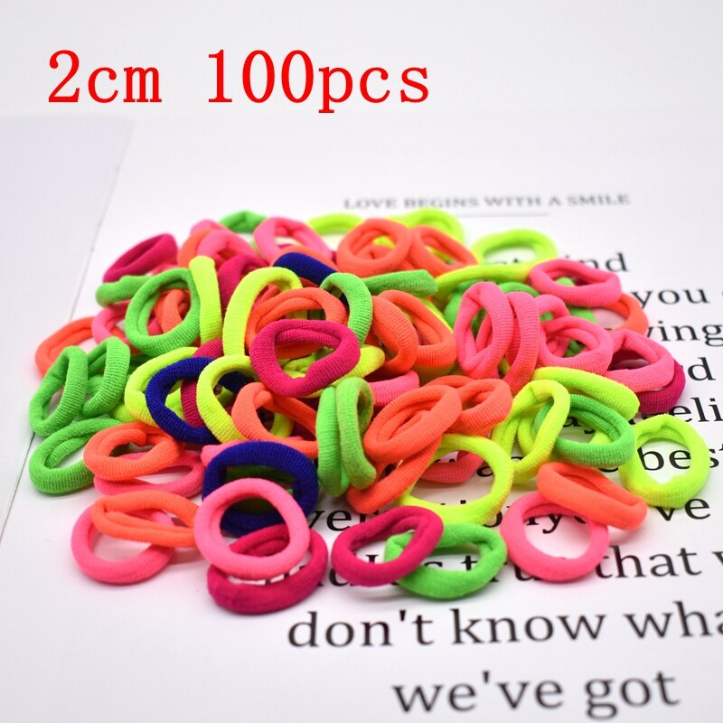 Nuovo 100 pz/lotto Le Ragazze di Colori Della Caramella di Nylon 3 CENTIMETRI di Gomma Bande di Sicurezza Dei Bambini Fasce Elastiche Dei Capelli Coda di Cavallo Titolare Dei Capelli Dei Bambini accessori