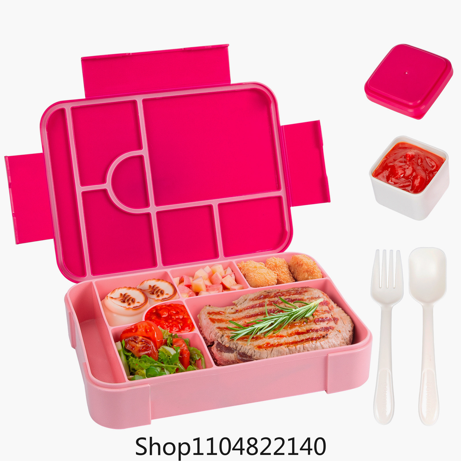 Adorable Kids Lunch Box Student Microwave Safe Travel Bento Box Picnic Container Portable Leak Proof Fruit Salad Bento Box Adult: Red