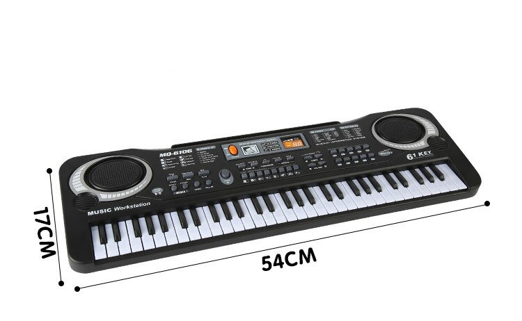 61 tangenter elektronisk klaver keyboard med mikrofon legetøj børn tidligt lærelegetøj musikinstrument pædagogisk orgel musik legetøj