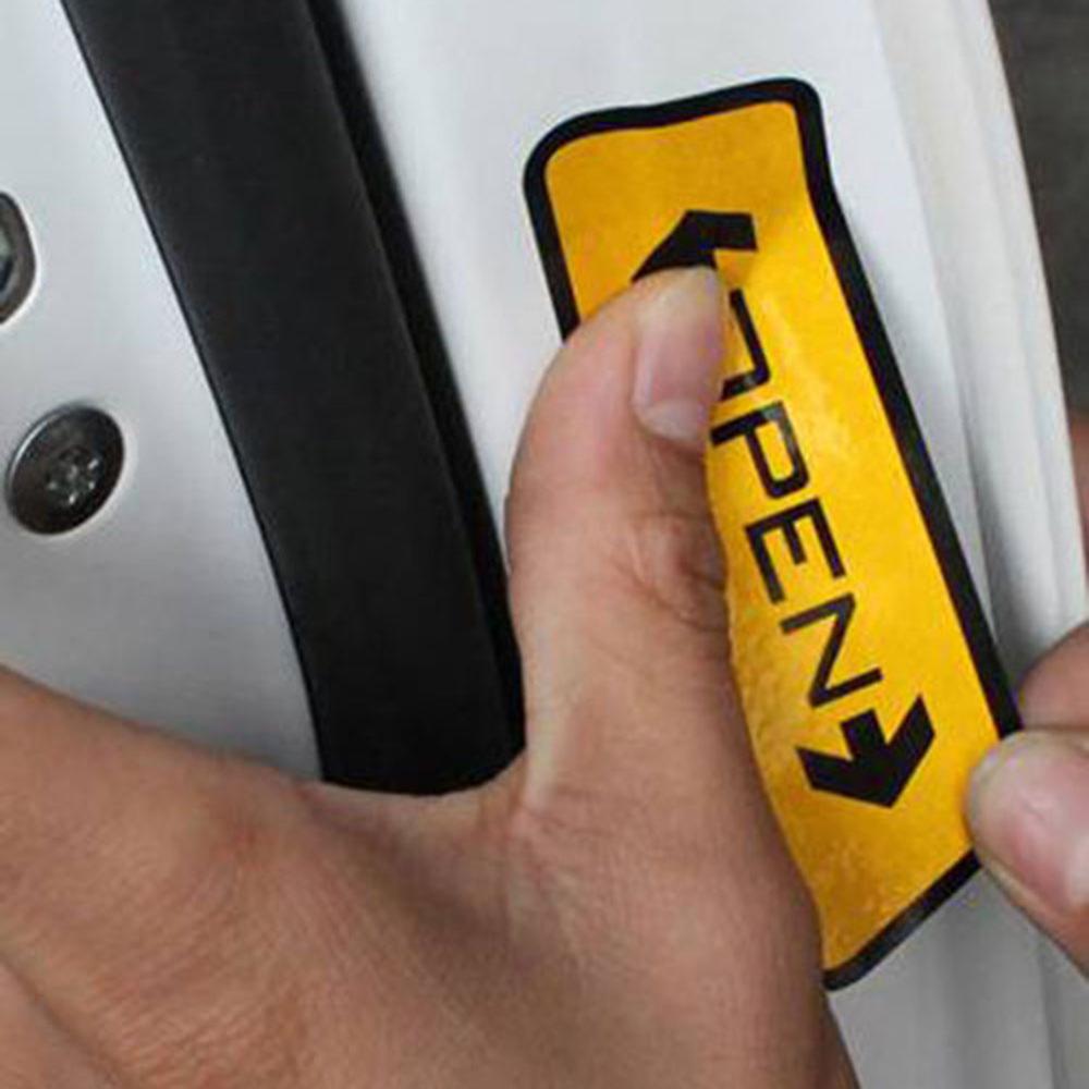 4-20 Stuks Auto Deur Opening Reflecterende Sticker Veiligheid Waarschuwing Sticker Auto Accessoires Reflecterende Materiaal Waarschuwing Tape Voor Auto