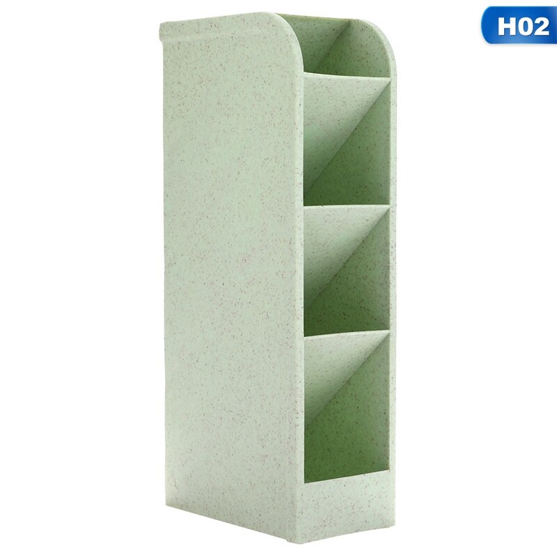 Multi-function Desk Organizer Obliquely Inserted 4 Grid Desktop Pencil Pen Holder Office School Storage Case Desk Accessories: H02