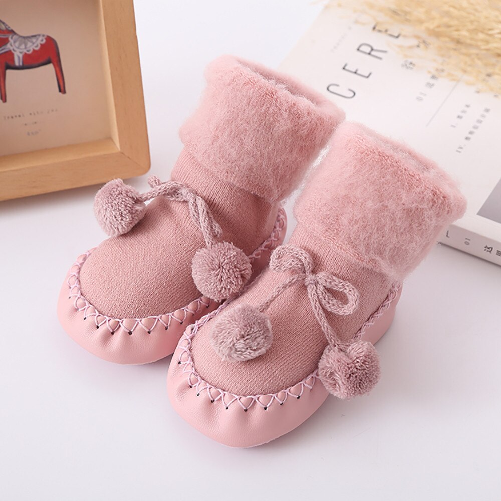 Baby Jongen Meisje Sokken Katoen Kinderen Vloer Sok Anti-slip Baby Stap Babysokjes Met Rubberen Zolen Skarpetki Dziecko носки Детские: Roze / 24M