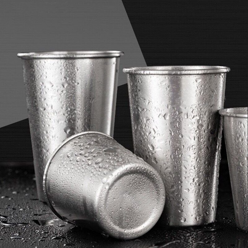 4PCS 304 Stainless Steel Beer Cup Whisky Wijnglas loodvrij Kristal Cups Bar KTV Wine Cup Bar Hotel Drinkware Juice Tea Bar Party