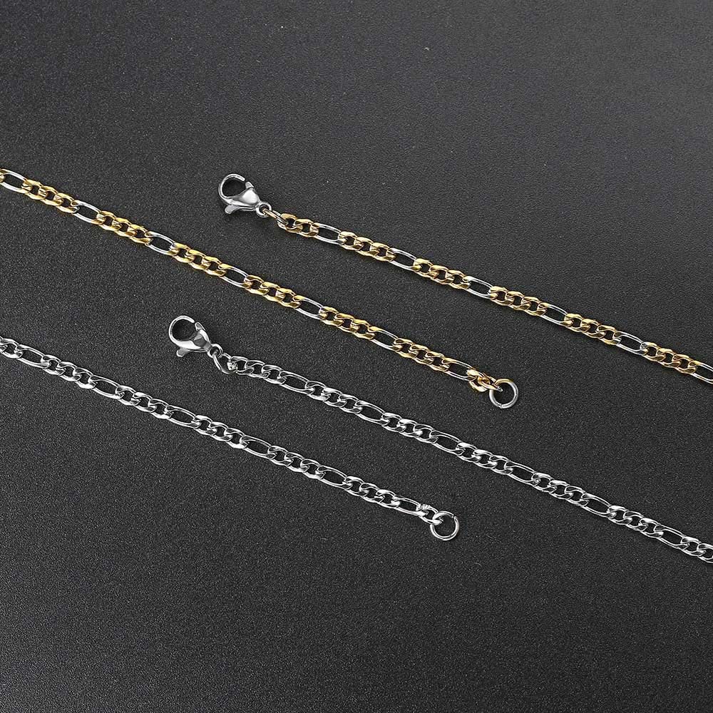 Rapper's Hip Hop 3MM Figaro Chain Necklaces For Men Women Simple Stainless Steel Chains Choker Minimalist Necklace Jewelry C025