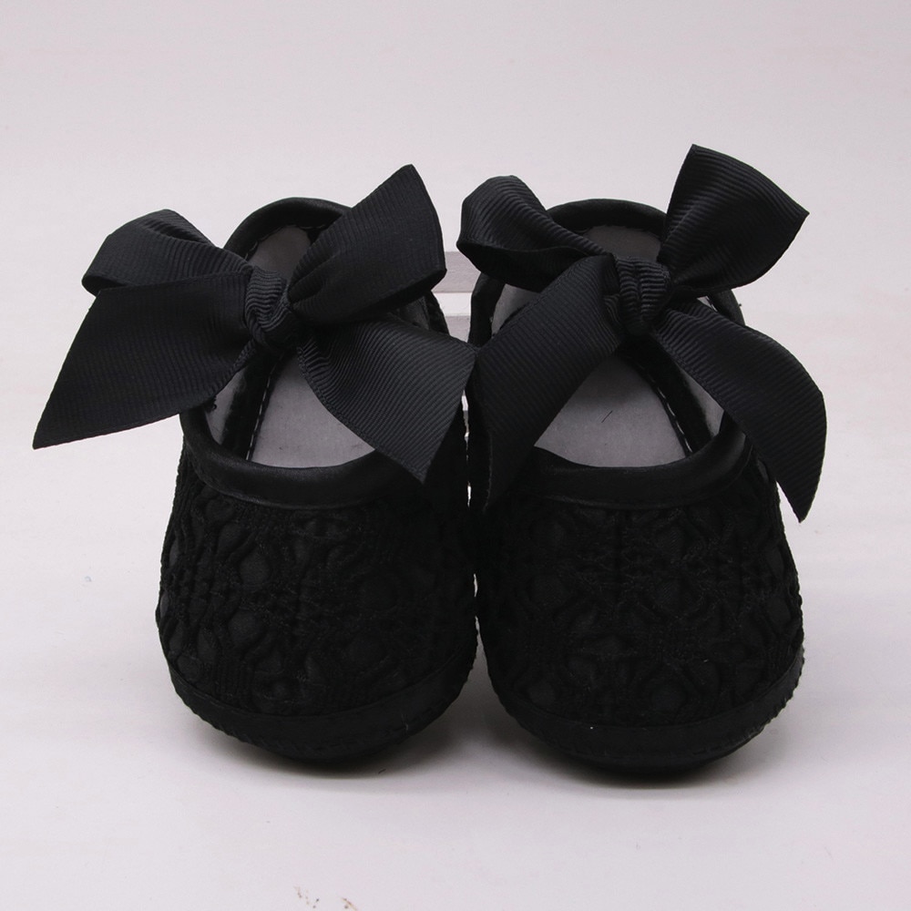 Newborn Baby Girls Soft Shoes Soft Soled Non-slip Bowknot Footwear Crib Shoes Print Breathable Comfort Cotton Children Shoes