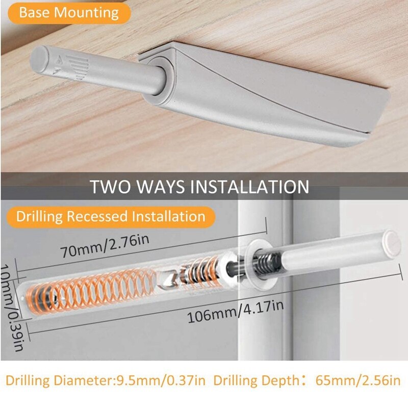 Push Vergrendelingen Voor Kast 8 Pack Verzonken Kabinet Push Open Klink Push Druk Klink Voor Lade Push Release