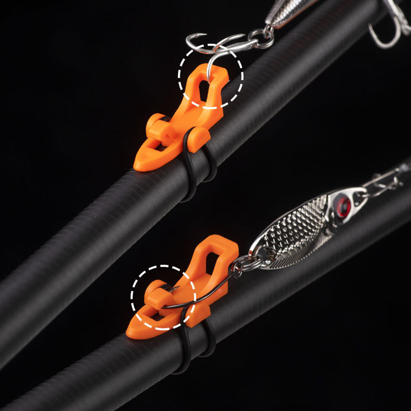 1 Juego de anzuelos de pesca, soporte de cebo con 3 anillos de goma para caña de pescar, equipo de pesca, accesorios portátiles, cebo fijo
