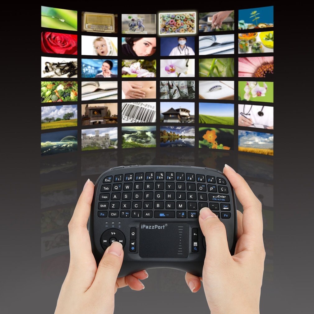 2.4GHz Mini Wireless QWERTY Keyboard with Backlight For Desktop / Laptop Dual Mouse USB Receiver Plug and Play 4 Languages