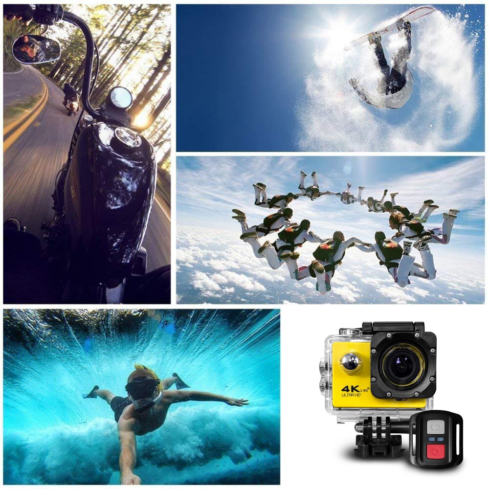 kebidumei Waterproof Action Camera HD 4k WIFI 2.0' Screen 170d Underwater 1080p Sport Camera Go Extreme Pro WIFI Camera