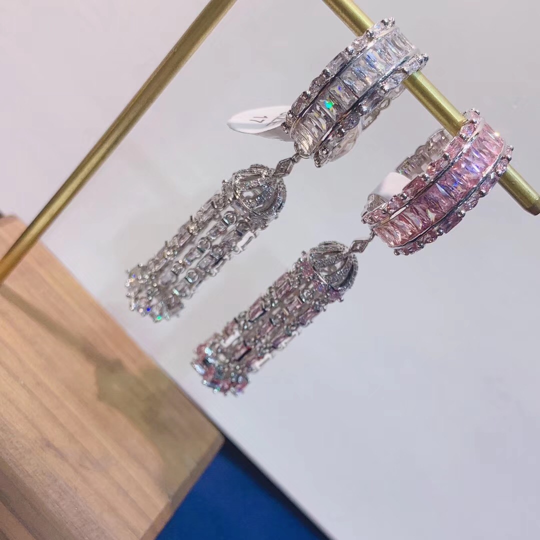 Trendy Vrouwen Sieraden Hand Gemaakt Zirconia Lange Keten Kwastje Staart Ring Trouwring Voor Vrouwen Bijoux J1883