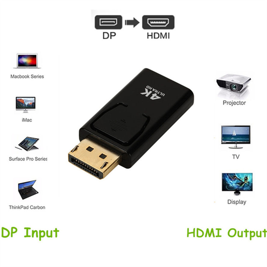 Adapter zgodny z 4K DisplayPort na HDMI męski DP na żeński konwerter kabla kompatybilnego z HDMI Video Audio do projektora HD TV PC