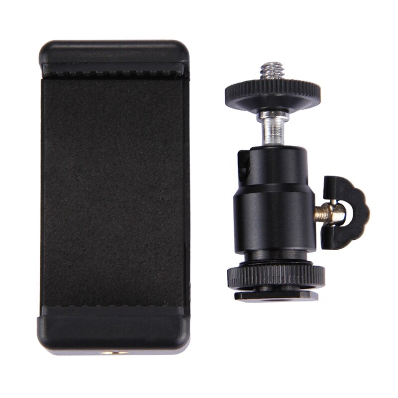 Tripé universal para câmera e celular, suporte com presilha para montagem, adaptador