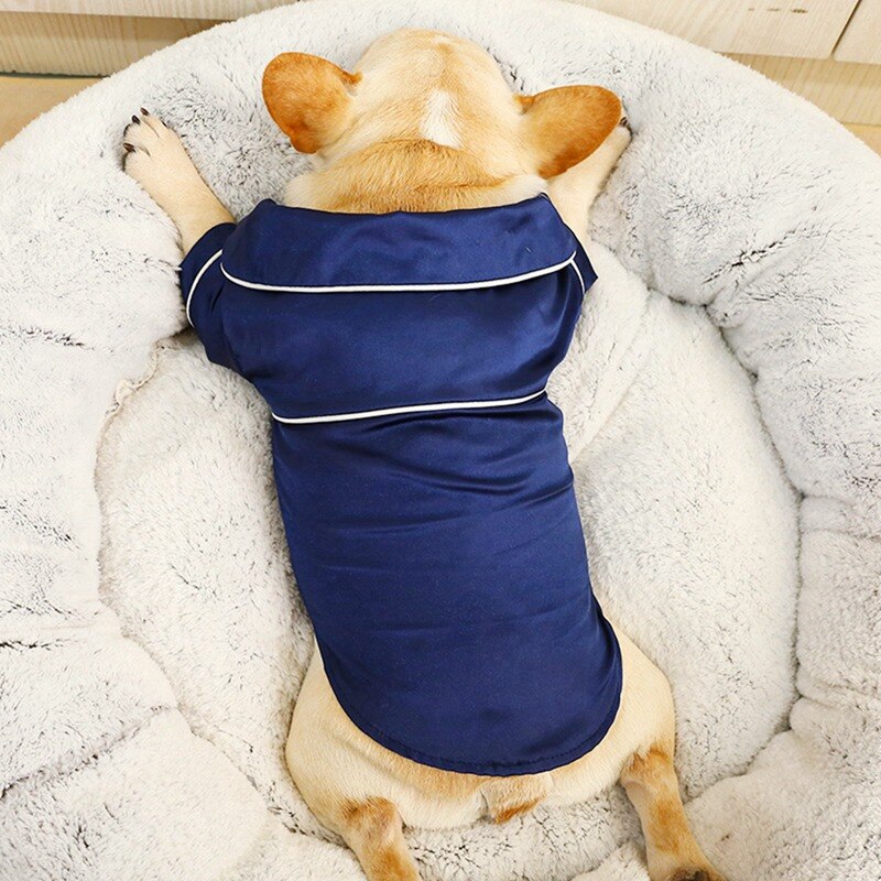 Pet Dog Pajamas Soft Silk French Bulldog Pajamas Pet Coat Clothing For Small Dogs Shih Tzu Puppy Cat Clothes Pets Clothing