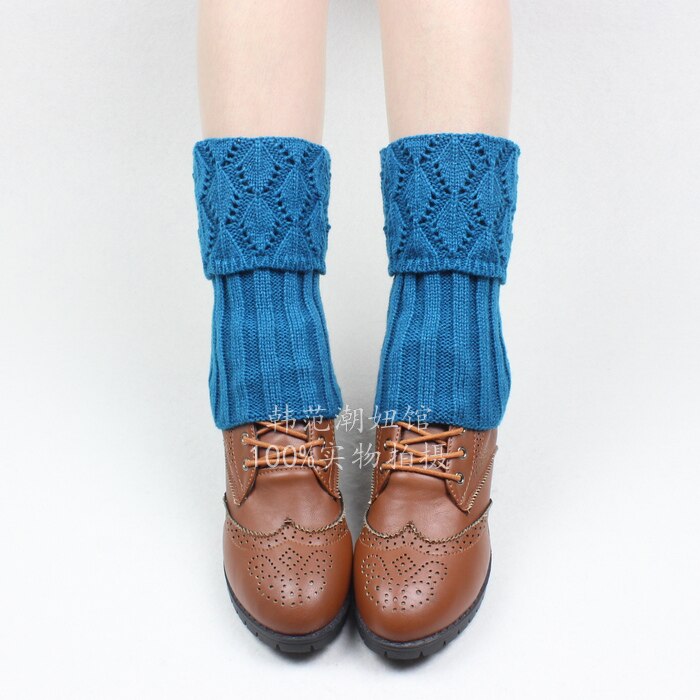 Beenwarmers Vrouwen Hollow Haak Breien Dikkere Dames Elegante Womens Solid Eenvoudige All-Match Zachte Katoen Trendy: blue