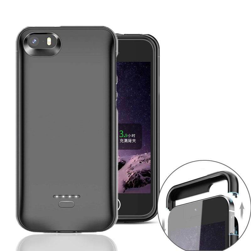 Battery Charger Case For iPhone SE 5SE 5 5S Power Bank Charging Powerbank Case For iPhone 5 6 7 8 X XS Max XR Battery Case+Audio