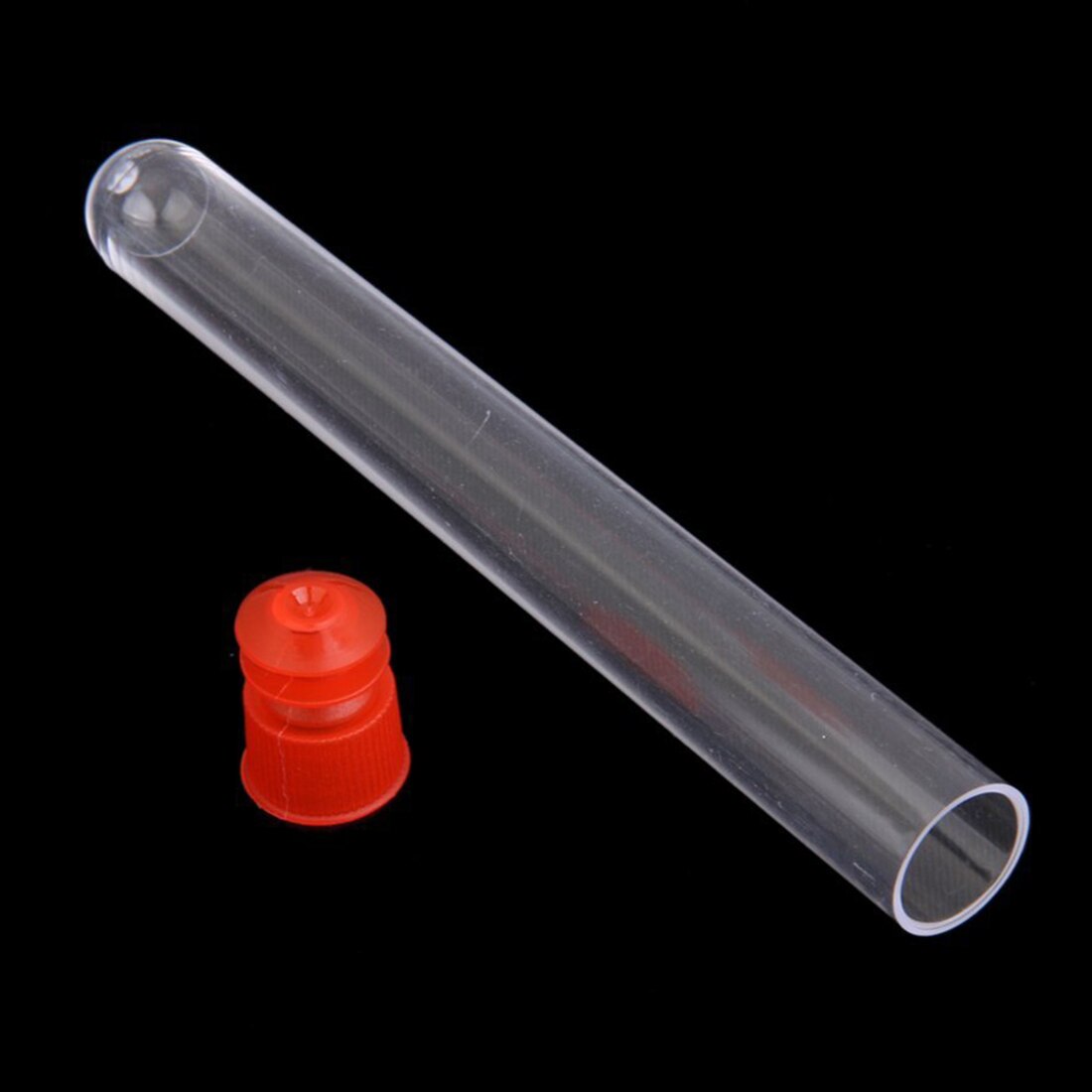 20 Pcs Non-Completed Plastic Test Tubes Lab Test Tool With Screw Cap Transparent, 12*100mm