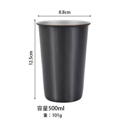500ml metallinen muki 304 ruostumaton teräskuppi kannettava olkikannen eristys juoma-astia kahville maito olut matka leirintäkeittiö: 4