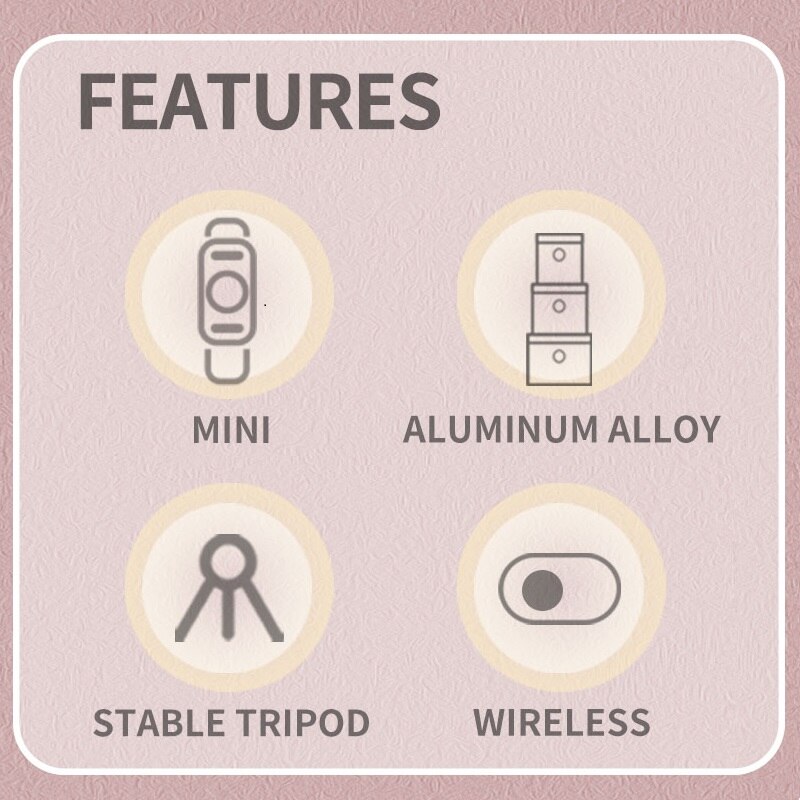 Amazlife mini tragbarer kabelloser selfie-stick mit stativ und fernbedienung für iphone, samsung und android-smartphones