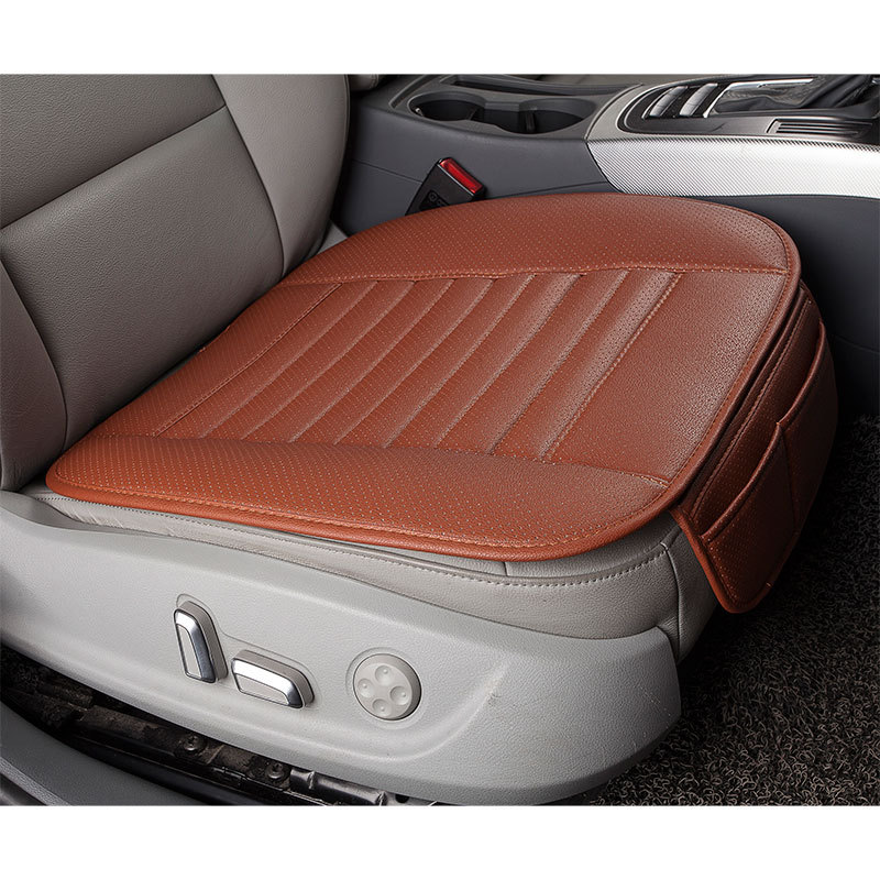 Funda de cuero PU para asiento de coche, almohadilla protectora antideslizante transpirable para las cuatro estaciones, Universal, conjunto de fundas para asiento de coche