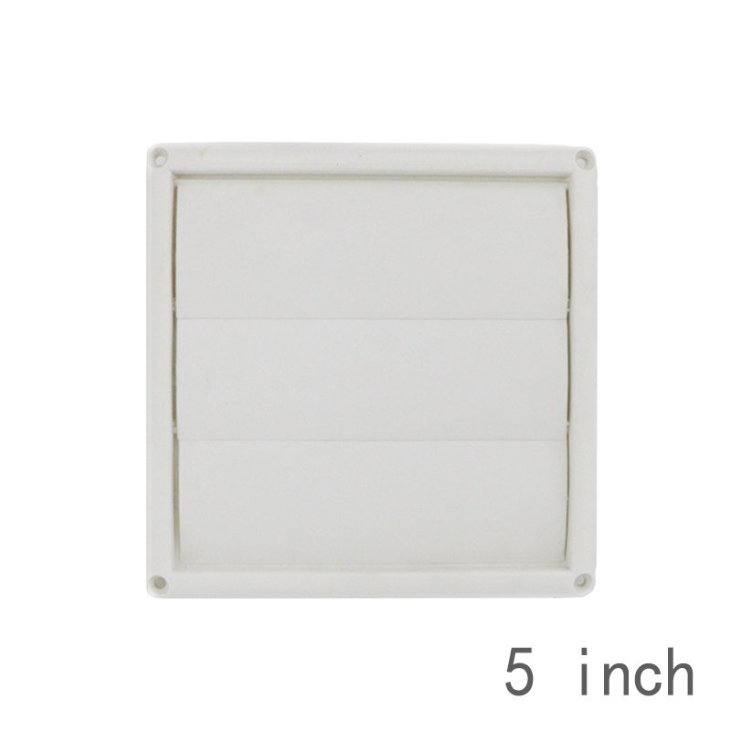 Outdoor Dryer Air Vent Cover Cap Louvered Cover White Exterior Wall Vent Hood Outlet Airflow Vents JS23: 5 inch