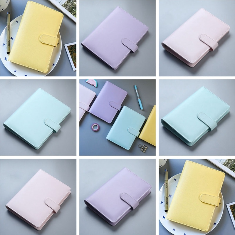PU Leather A5 A6 Notebook Diary Schedule Book Planner Diary Loose-leaf Binder Cute School Supplies