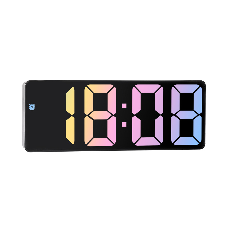 Reloj despertador Digital a Color con Control de voz, indicador de fecha y temperatura, modo nocturno, reloj de mesa con repetición, función antidisturbios, reloj LED de 12/24H: Azul