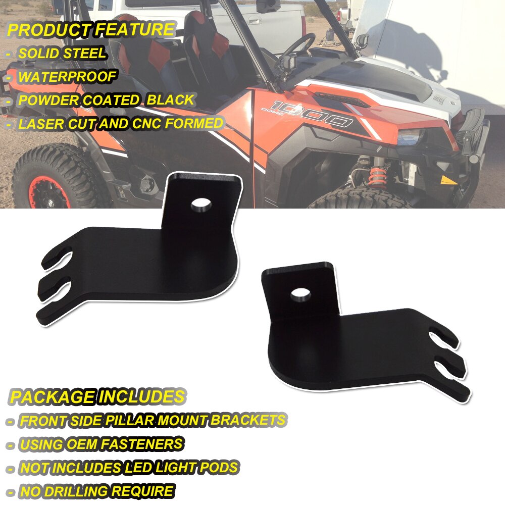 Wsen For Polaris General Front Pillar Roll Cage Cube Light Mounting Bracket