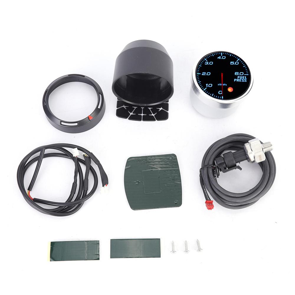 Medidor de presión de aceite de 7 colores de 2,5 pulgadas, Sensor electrónico de Motor paso a paso para vehículos adecuado para voltaje de batería de 12V