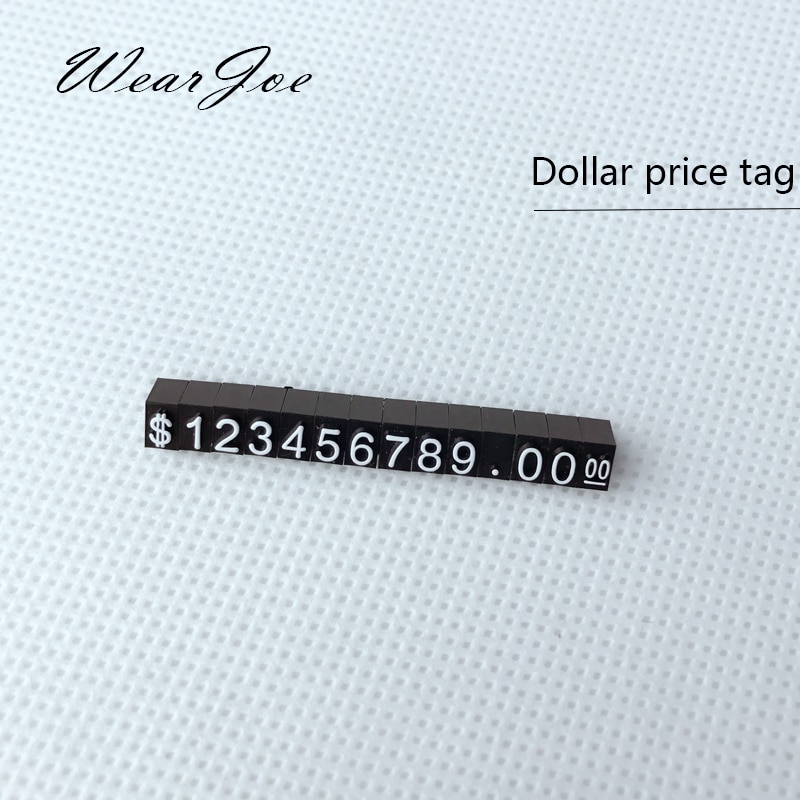 5 Stks/partij Mini Acryl Gecombineerd Prijskaartje Euro Hk Us Dollar Verstelbare Nummer Prijzen Label Sieraden Winkel Accessoires