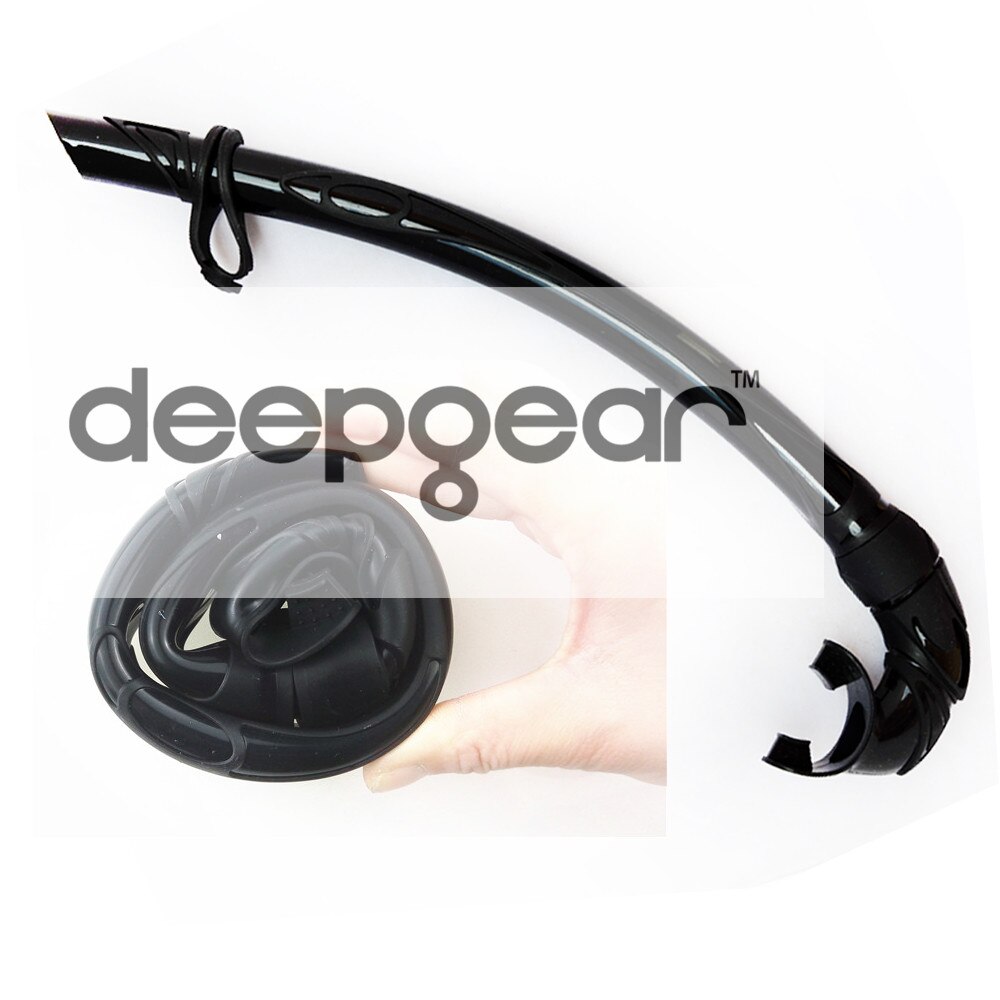 Deepgear spearfishing gear sort lavprofil spearfishing maske og fleksibel silikone snorkel fridykning maske og snorkel sæt