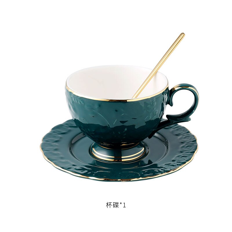 Bone China Coffee Cup Retro Ceramic Tea Cup and Saucer Set Luxury Afternoon Tea Coffee Cup and Saucer DD60CS