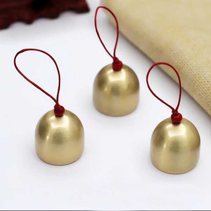 5 Stks/set Koper Bells Voor Thuis Bruiloft Diy Handgemaakte Windbell Accessoires Kerstboom Ornamenten: red rope