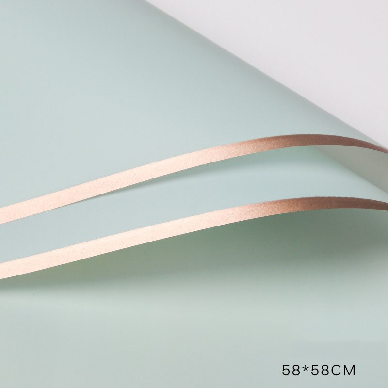 20pcs/lot Tissue Paper Gold Border Rose Flower Wrapping Paper Craft Scrapbooking Korean Wrap Floristics Bouquet Decorative: light green