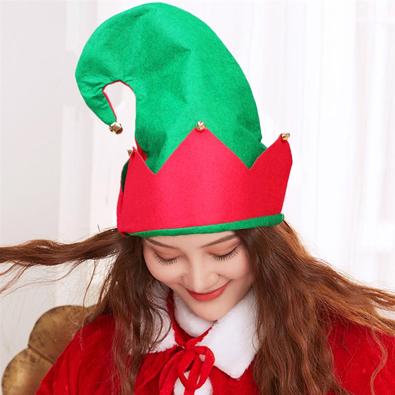 3 stk / sæt jul elf sko jul hat alf kostume jul elf sko jul hat prom kjole alf dragt (rød grøn)