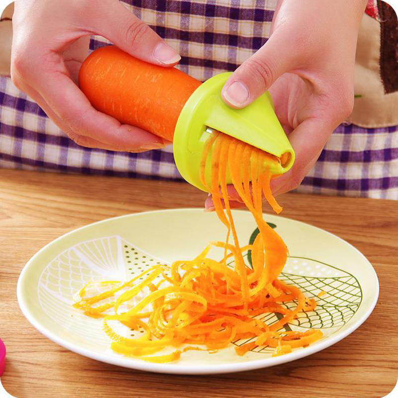 1Pcs Groente Fruit Slicer Trechter Model Spiraal Cutter Rvs Aardappel Wortel Handmatige Snijmachine Shred Apparaat Keuken Tool