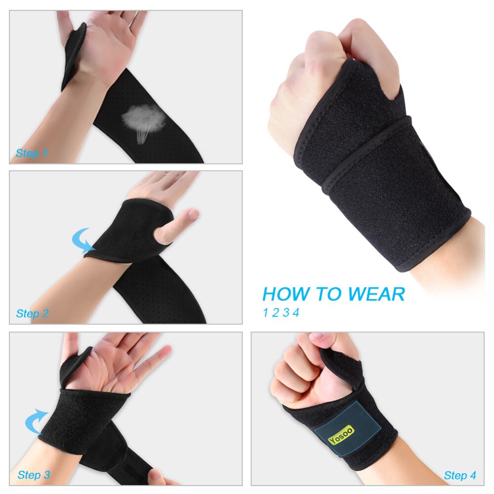 Yosoo Wrist Brace Wraps Carpal Tunnel Tendonitis Arthritis Pain Relief Sports Wrist Support Protector Wrist Braces Supports