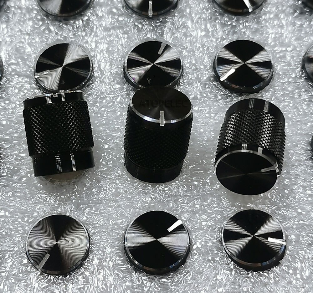 10mm*12mm aluminium dac cd forsterker potensiometer volumknapp 6mm riflet svart / rød / sølvfarge: Svart