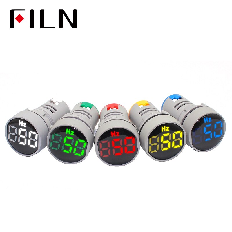 22mm ledet vise  ac 20-500v hertz digital måler indikator lys panel vise rød gul grønn ledet