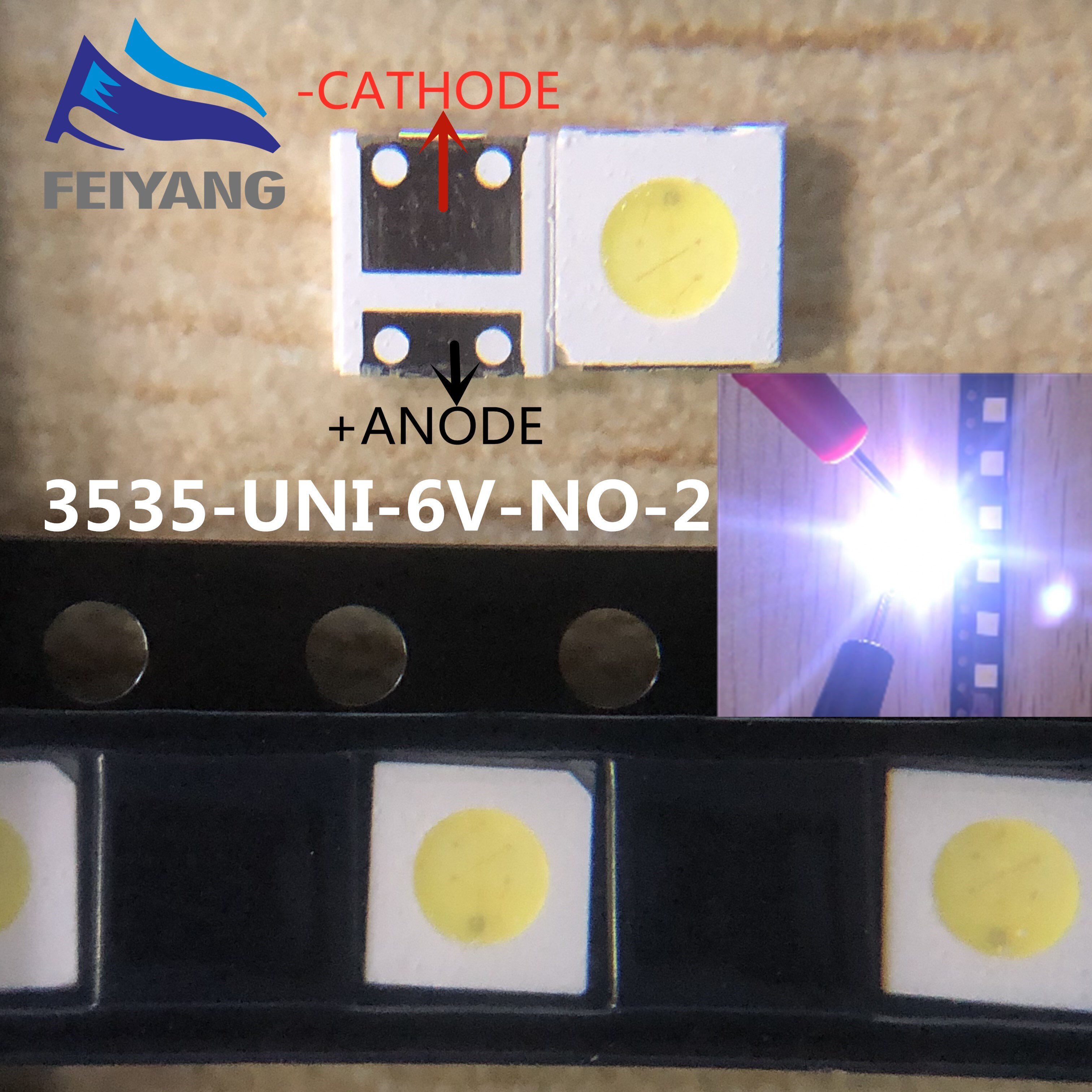 50-100 Stuks 2W 6V 3V 1W 3535 Smd Led Vervangen Lg Innotek Lcd Tv terug Licht Kralen Tv Backlight Diode Reparatie Toepassing: NO2 6V 100PCS