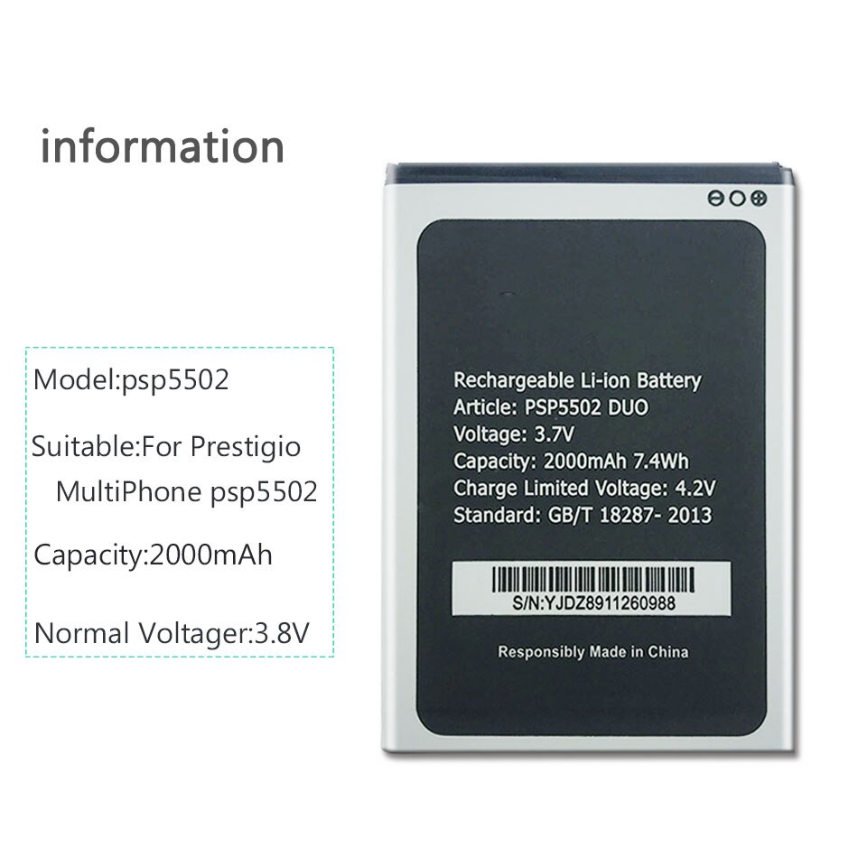 PSP5502 DUO Battery For Prestigio PSP5502DUO PSP3527 PSP3507 DUO Wize N3 Muze A5 Phone Battery Replace Tracking Code