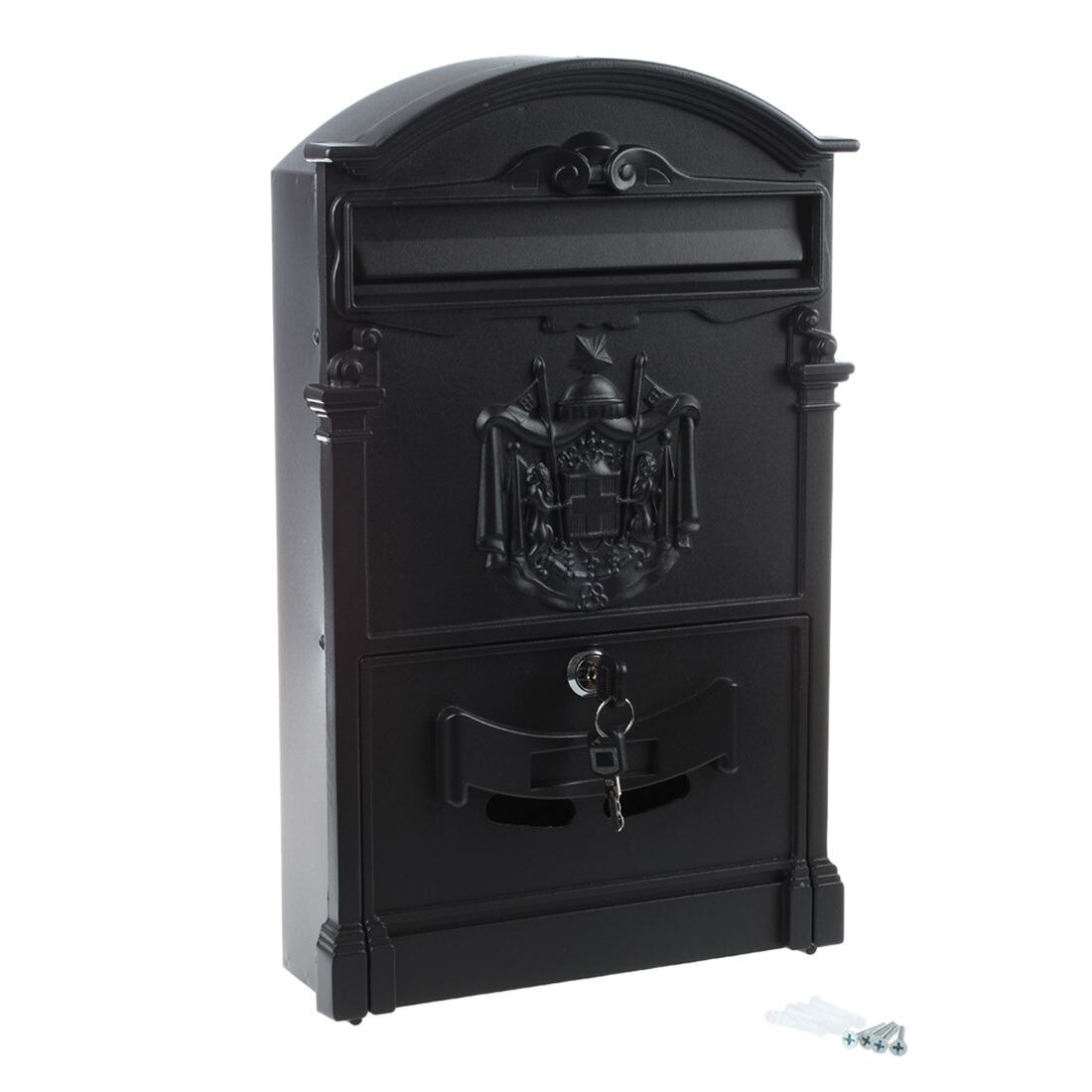 Heavy Duty Black Aluminium Lockable Secure Mail Letter Post Box Letterbox Corrosion resistant and weather resistant