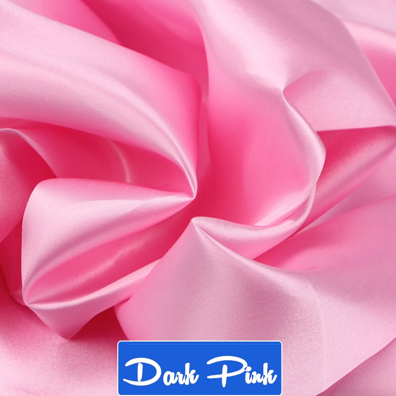 100cm*150cm 16Colors Silks and Satins Fabric Satin Color Butyl Silk Box Lining Lieb Shiny fabrics Clothing Sewing Plain: Dark Pink