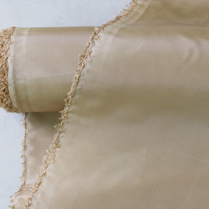 50cm*140cm Shaped Silk Wedding Dress Fabric Yarn Dyed Taffeta Champagne