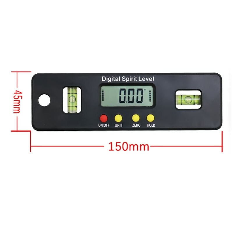 100/150/200mm Digital Level Box Electronic Angle Gauge Protractor Angle Finder Bevel Gauge With Magnetic Base: 150mm