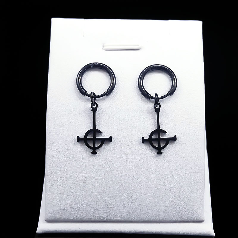 Pendientes góticos Ghost BC sin nombre, pendientes colgantes de acero inoxidable, banda Ghoul, Pope, máscara de emergencia, cartel Grucifix, pendiente de gota, joyería E1722