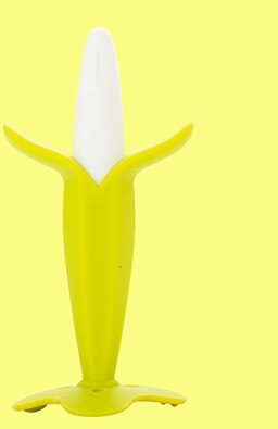 Sikkert babybider legetøj toddle bpa gratis banan bidering silikone tygge tandpleje tandbørste ammeperler til spædbørn: Q1