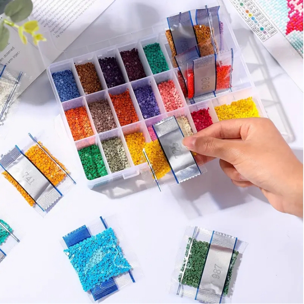 20000-40000 pièces/ensemble diamant Art remplacements perles couleur aléatoire chacun 1000 pièces Total 20-40 couleurs diamant peinture perles rondes