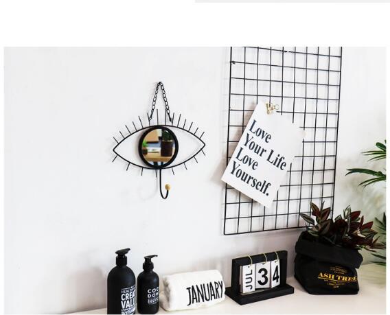 1pc scandinavische make-up kaptafelspiegels haak hangende wandspiegel vrouwen schoonheid make-up spiegels slaapkamer decor opbergrek plank  jl 241