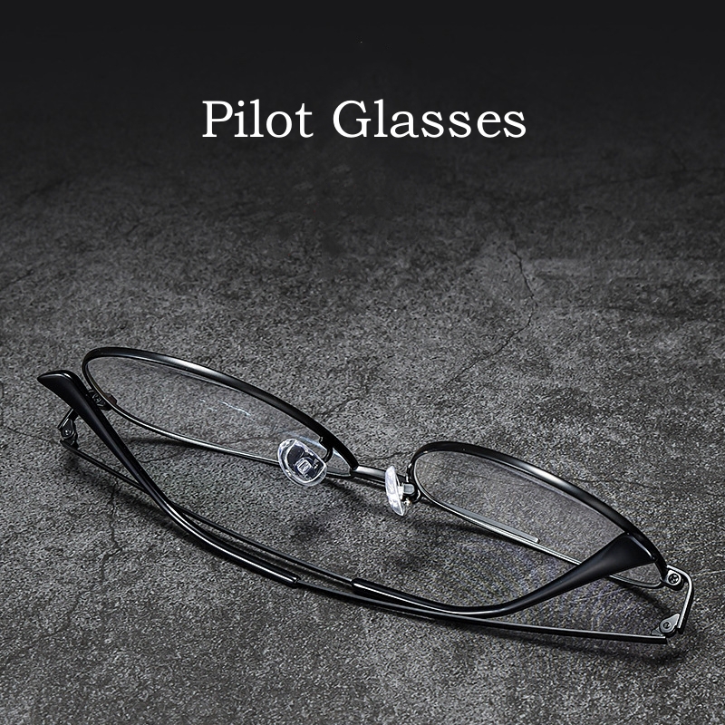YIMARUILI, gafas de piloto de doble haz a la , montura para hombres y mujeres, gafas graduadas ópticas de titanio puro ultraligeras Retro 2194